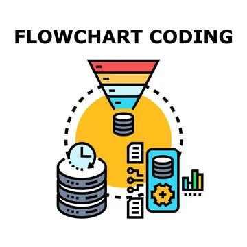 Flowchart coding concept developing software data processing イラスト素材