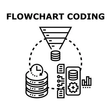 Flowchart coding concept developing software data processing 스톡 일러스트