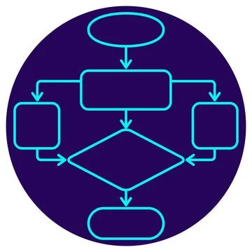 Flowchart diagram icon. Vector pictogram with thin lines Stock Illustration