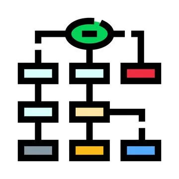 Flowchart diagram illustrating business process and workflow structure Ilustración de archivo