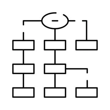 Flowchart diagram illustrating business process and hierarchy Ilustración de archivo