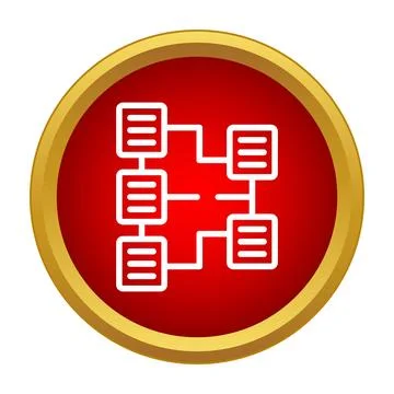 Flowchart diagram showing connected document management system イラスト素材