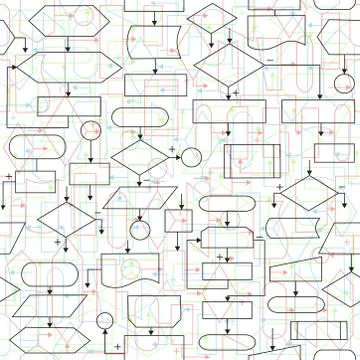 Flowchart diagrams background イラスト素材