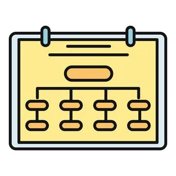 Flowchart displaying hierarchy and organizational structure planning イラスト素材