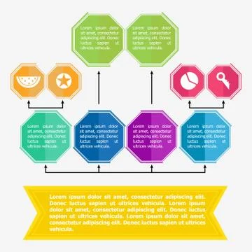 Flowchart elements different arrows Stock Illustration