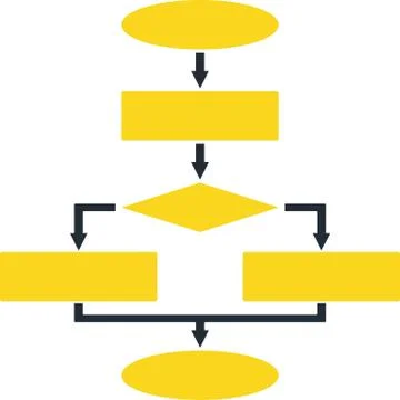 Flowchart flat vector icon. Colored flowchart gray, black pictogram variants Stock Illustration