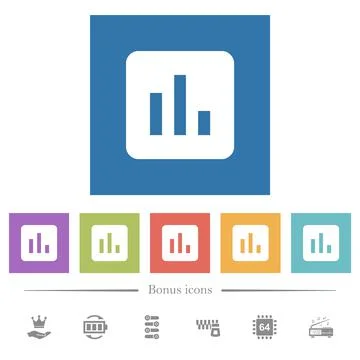 Flowchart flat white icons in square backgrounds イラスト素材