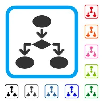 Flowchart Framed Icon Illustrazione stock