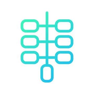 Flowchart With Gradient Style, Minimal Icon Style 스톡 일러스트