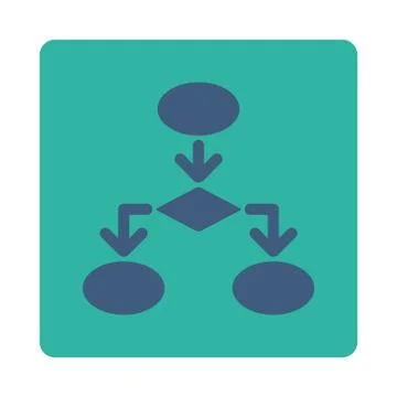 Flowchart Icon from Commerce Buttons OverColor Set Stock Illustration