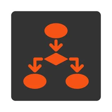 Flowchart Icon from Commerce Buttons OverColor Set Stockillustratie