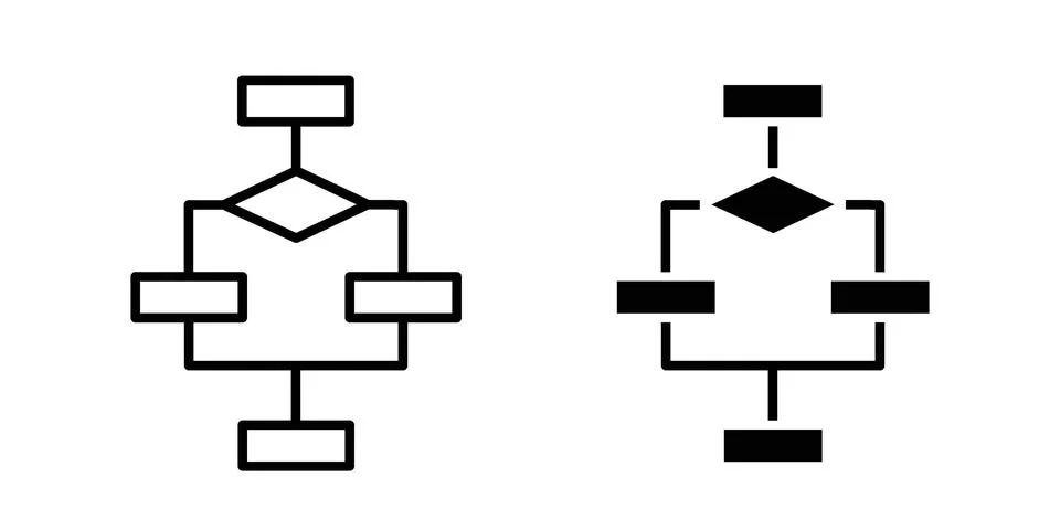 Flowchart icon design. Simple Vector illustrations.. Stock Illustration