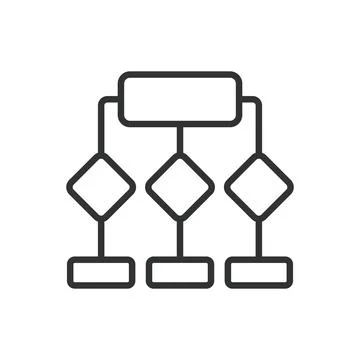 Flowchart, icon in line design. Flowchart, process diagram, workflow, steps Stock Illustration