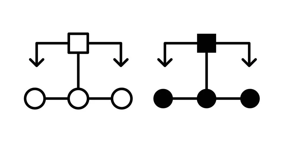 Flowchart icon set, collection of vector icons Stock Illustration