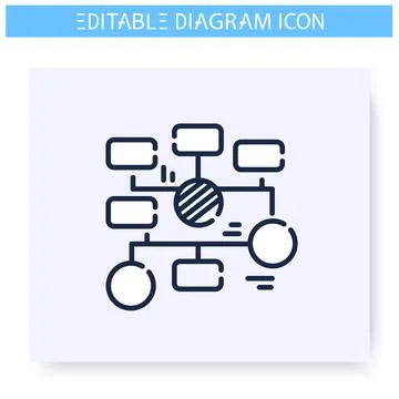 Flowchart line icon. Editable illustration Stock Illustration
