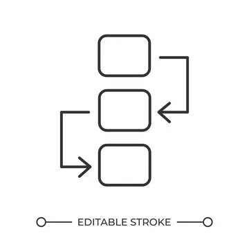 Flowchart linear icon Stockillustratie