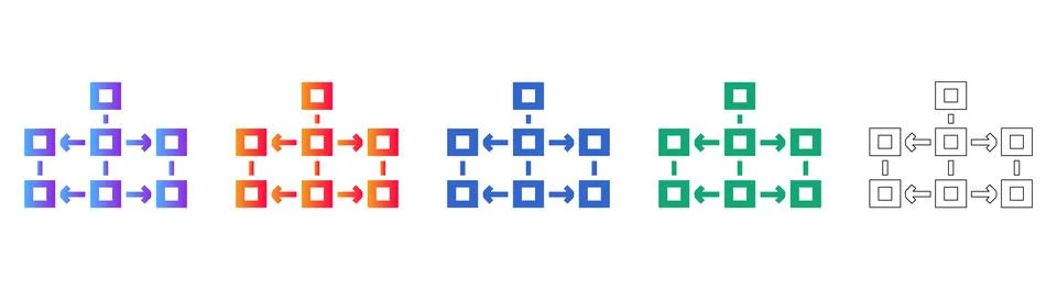 Flowchart Process Icons Set イラスト素材