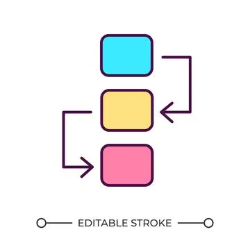 Flowchart RGB color icon Stock Illustration