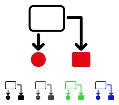 Flowchart Scheme Flat Icon Stock Illustration