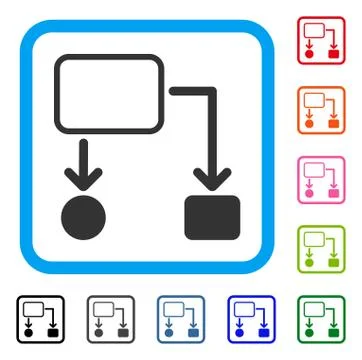 Flowchart Scheme Framed Icon Stockillustratie