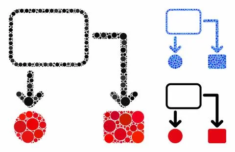 Flowchart Scheme Mosaic Icon of Spheric Items Stock Illustration