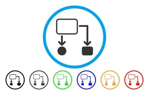Flowchart Scheme Rounded Icon Stock Illustration