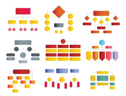 Flowchart schemes set Stock Illustration