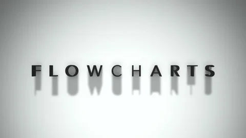 Flowcharts 3D title animation matte black text on a white background Stock Footage 300717258