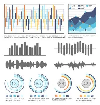 Flowcharts and Infographics with Data Visual Info Stock Illustration