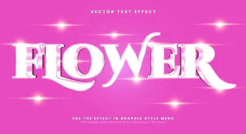 Flower 3D editable Text Effect Template Illustrazione stock