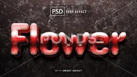 Flower 3d text effect editable Plantilla PSD