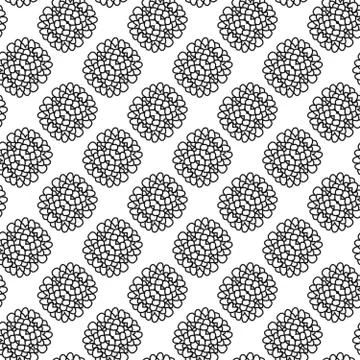 Flower abstract background, seamless, black and white Stock Illustration