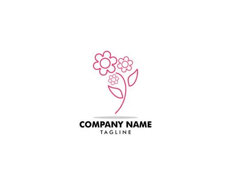 Flower abstract Logo design vector template Linear style Stock Illustration