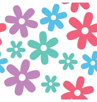Flower and Daisy Seamless Texture Stock Illustration