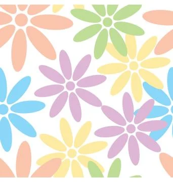 Flower and Daisy Seamless Texture Stock Illustration