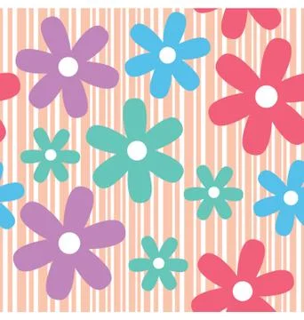 Flower and Daisy Seamless Texture Stock Illustration
