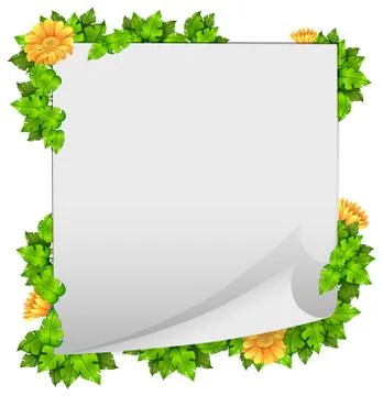 Flower and leaf border frame Illustrazione stock