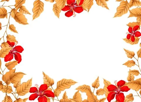 Flower and leaf border 스톡 일러스트