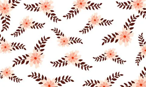 Flower and Leaf floral pattern background Illustrazione stock