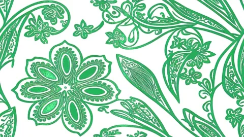 Flower And Paisley Seamless Loopable Animation Stock Footage 215454673