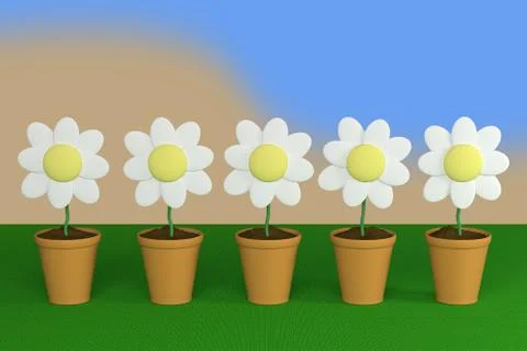 Flower and pot Stock Illustration