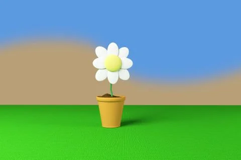 Flower and pot Stock Illustration