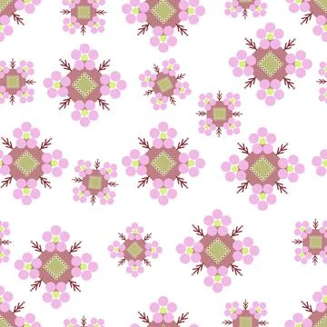Flower and rhombus. Stock Illustration