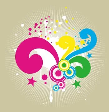 Flower and star patterns Illustrazione stock