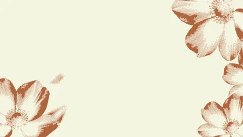 Flower Animation Montage with Stop Motion Retro Style and Halftone Texture Stock Footage 299530194