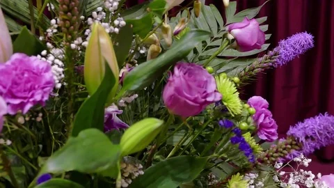 Flower Arrangement Close Up - Slide Stock Footage 73214982