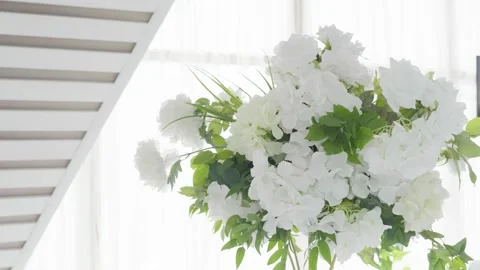 Flower arrangement on a decorated Stock-Footage 304431786