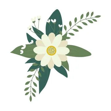 Flower arrangement isolated on background. Flat illustration. Perfect for c.. Stock Illustration
