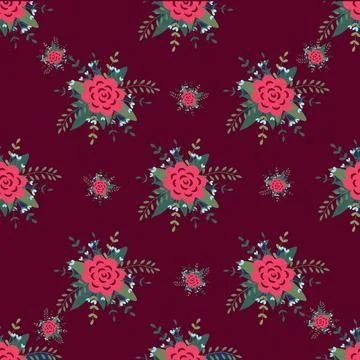 Flower arrangement seamless pattern. Background for wallpapers, textiles, p.. Illustrazione stock