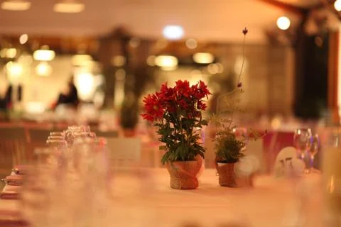 Flower arrangement on table Foto stock